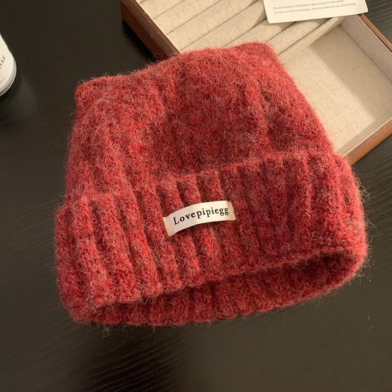 Süße Katzenohren (Gedämpftes Brot in Katzenohrform), Gestrickte Wollmütze, Damen, Winter, Koreanische Version, Kleines Gesicht, Kaltmütze, Verdickte Wärme