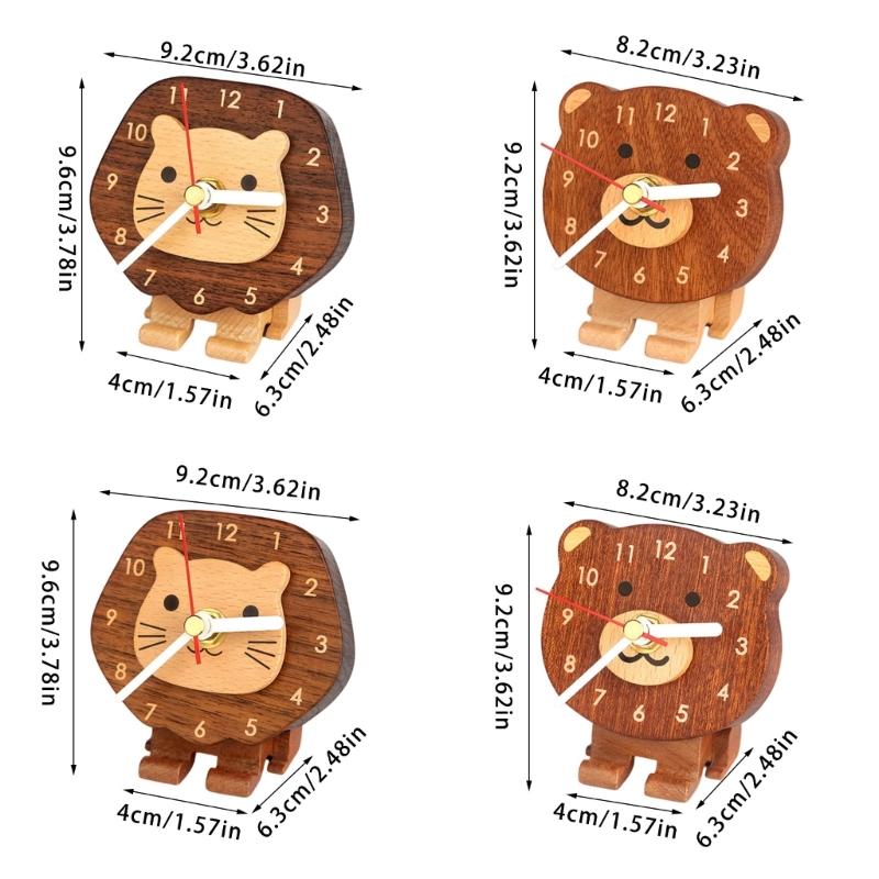 Elegant Solid Wood Clock Small Size and Cartoon Designing For Quiet Home Decoration Quiet Mechanism