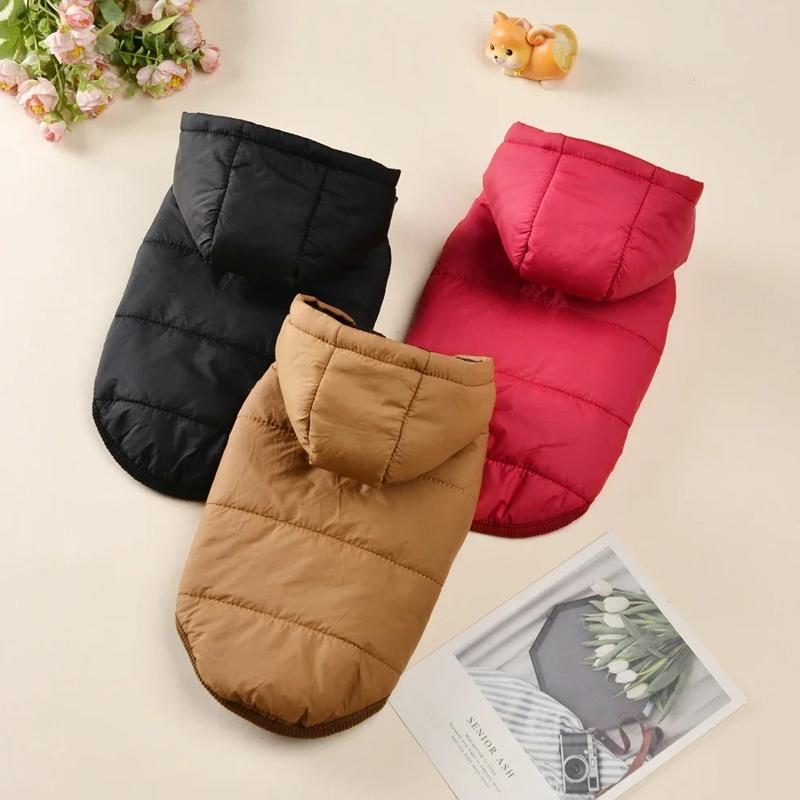 Autumn And Winter Pet Warm Thickened Coat Dog Cotton Coat Vest With Hat Suitable For Small And Medium-sized Dogs Pet Warm Vests