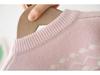 Fashionable Girls' Korean Style Knitted Cardigan Sweater - Autumn/Winter Lotus Root Color