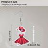2D Flat Christmas Hat Skirt Dangling Earrings, Lightweight Acrylic Material,  Suitable for Women, Ideal for Party Gifts, Jewelry, and Christmas Gifts.