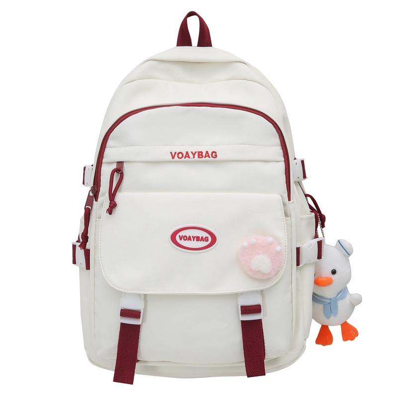 Contraste de Couleurs Sac d'École Étudiant Style Collège Sac à Dos Féminin Grande Capacité Sac d'École Étudiant Collège