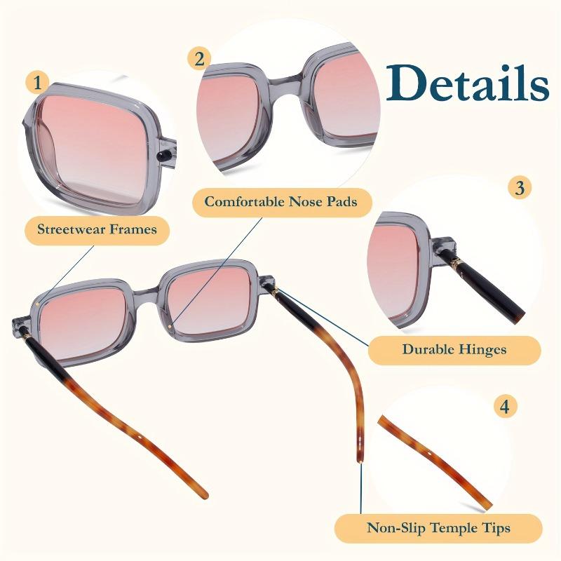 Unisex Square Vintage Glasses Lightweight Plastic Frame for Daily Party Ideal Back to Birthday Gift Different Style Glasses