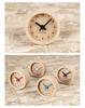 KATOMOKU muku mini clock km-26BK, round black wooden table clock, 85 x 85 x 46 mm