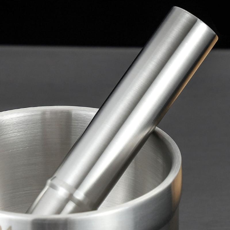 Effektiv mortel och stöt set Matkvarn Pillerkross Kryddkvarn 304 Rostfritt stålmaterial för kök