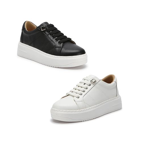 [Tandy] Cowhide Leather Sneakers 5006745807 Ivory-225
