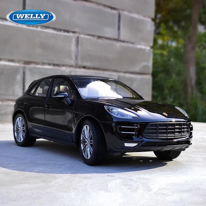 Linyi Toy Car Welly 1:24 Porsche Macan Turbo Suv Alloy Car Model Diecast Metal Vehicles Car Model High Simulation Collection Children Toy Gift