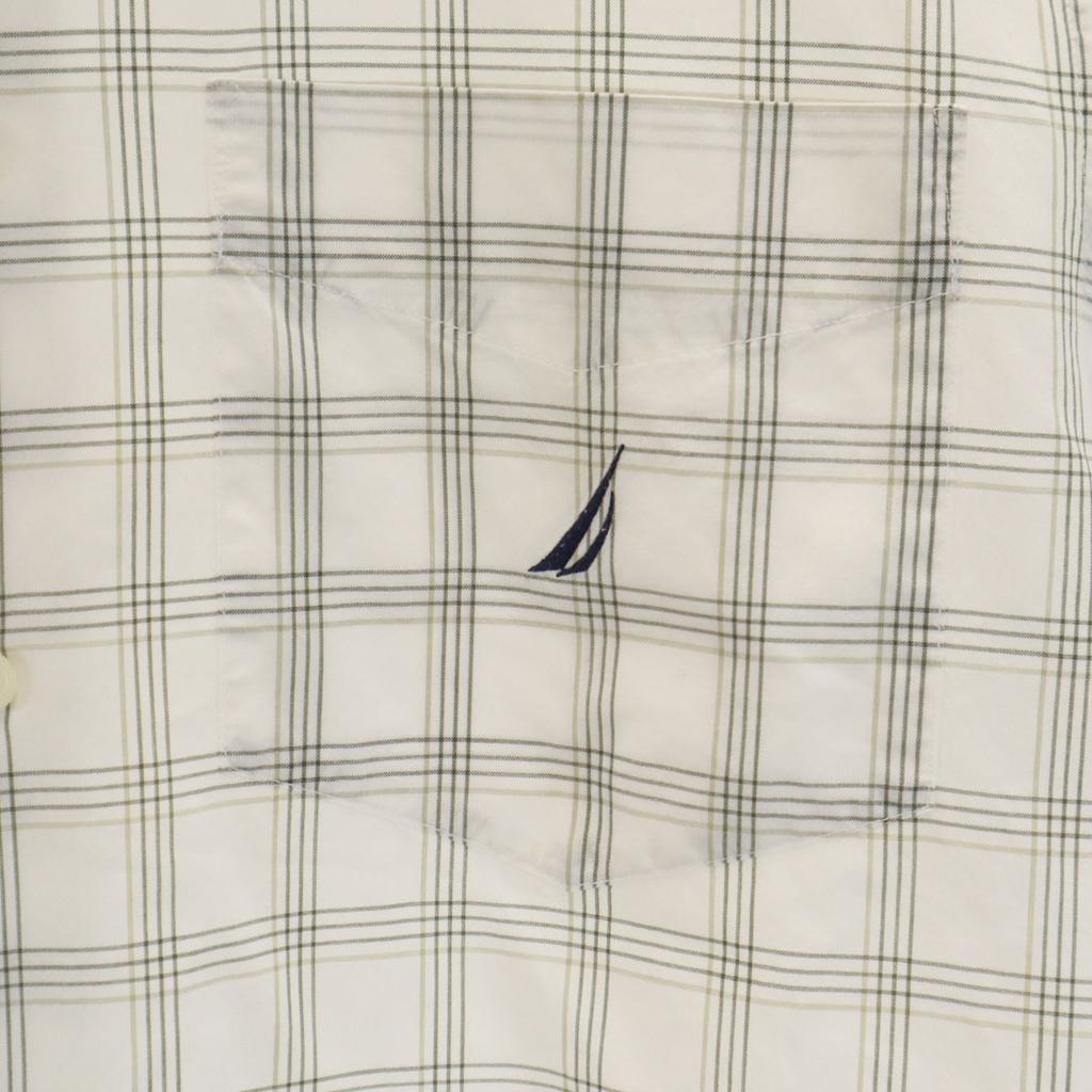 Nautica Koszula w kratę z krótkim rękawem S biała Męska Używana