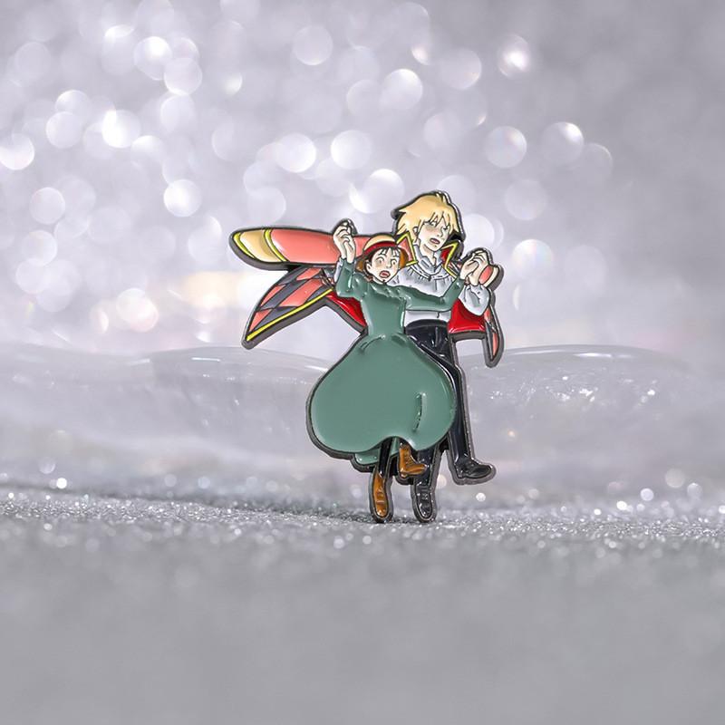 Cartoon Anime Character Metal Badge Decorative Pin For Couples Fashionable Accessories