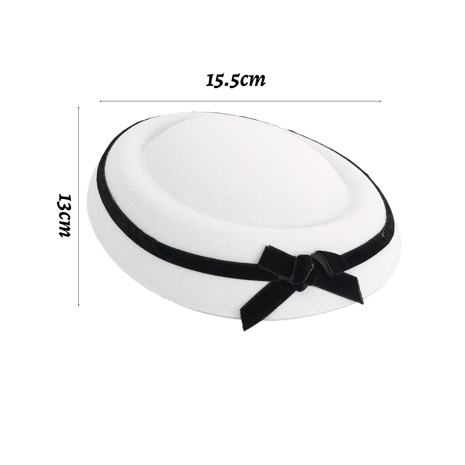 

Velvet Bow Top Hat with Hair Clip Retro Elegant Rhinestone Decor Headwear for Women s Daily Date Dressing Cute Hair Accessories