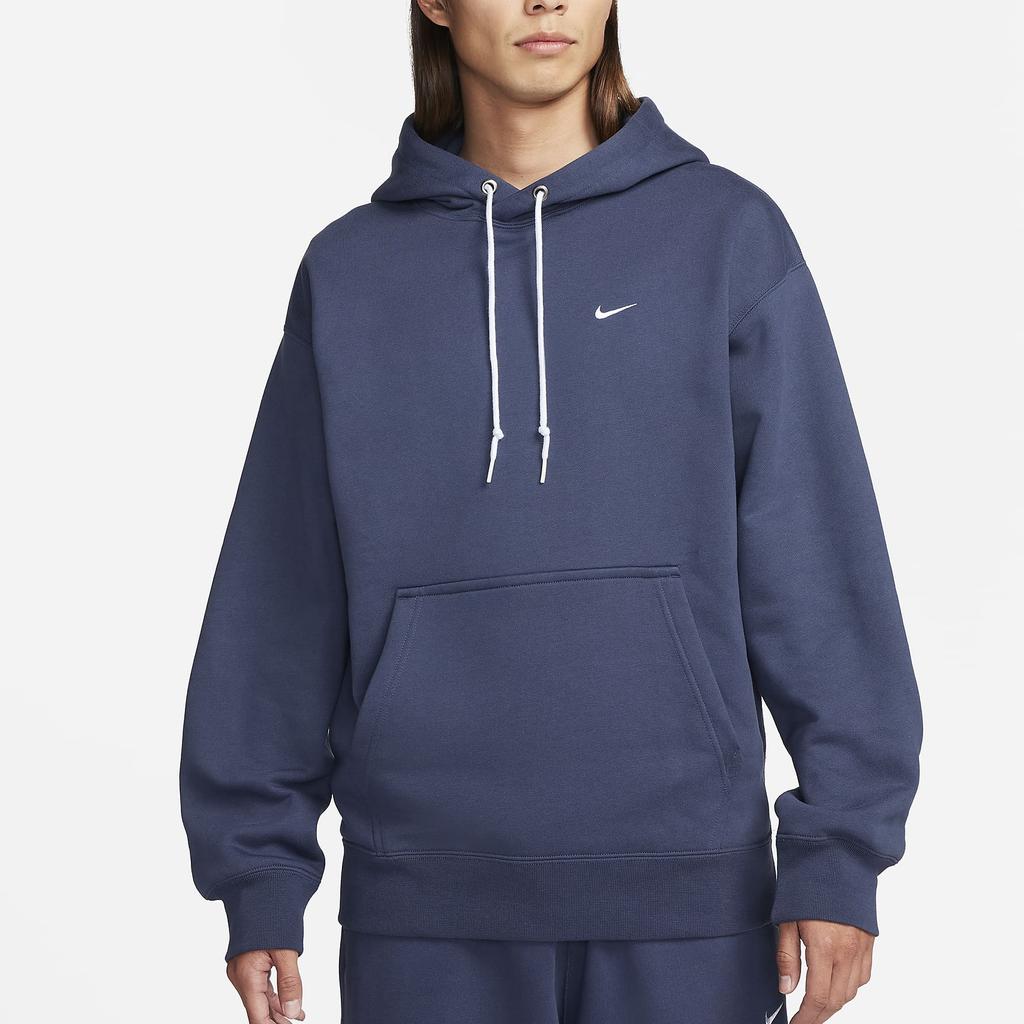 Nike Embroidered Logo Solid Long Sleeve Hoodie Men Tops Deep-Blue DX1356-410