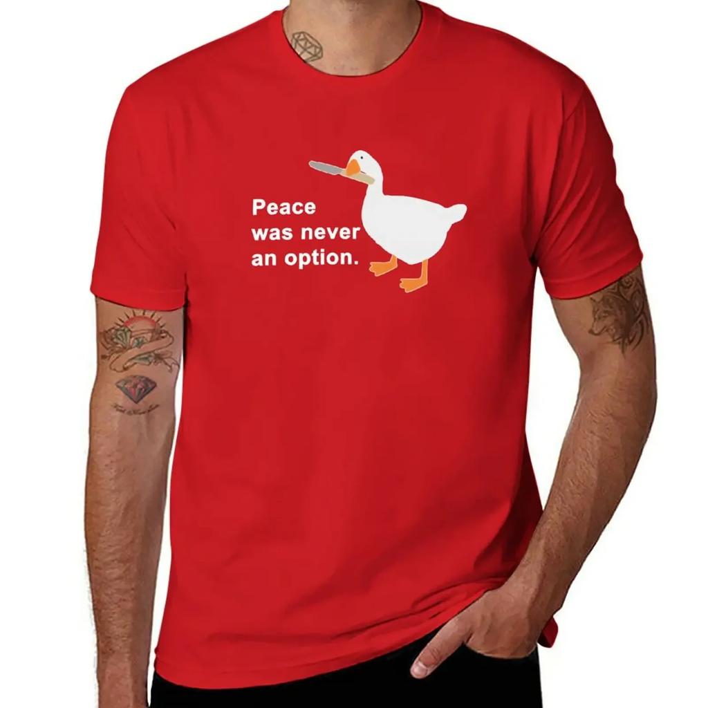 Peace Was Never An Option Goose T-Shirt Aesthetic clothing boys whites big and tall t shirts for men