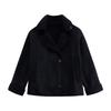 Trendy Woman Faux Leather Jackets Thick Warmth Coat Autumn Winter Fashion Chic Traf Streetwear Lapel Outerwear Wool Blends