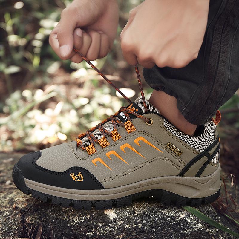 Men's Shoes plus Size Winter Outdoors Fleece-lined Warm Hiking Shoes Couple Men's Hiking Shoes