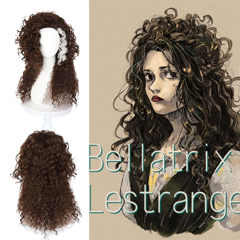 Bj-108 Bellatrix Lestrange Cosplay Pruik Authentieke Anime Stijl Veelzijdig Voor Elke Gezichtsvorm