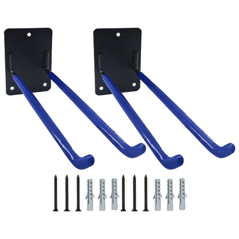 Pack of 2 Iron Reinforced 10Inch Wall Hooks for Securing Tires Ladders Strollers in Garage Basement Storage Area