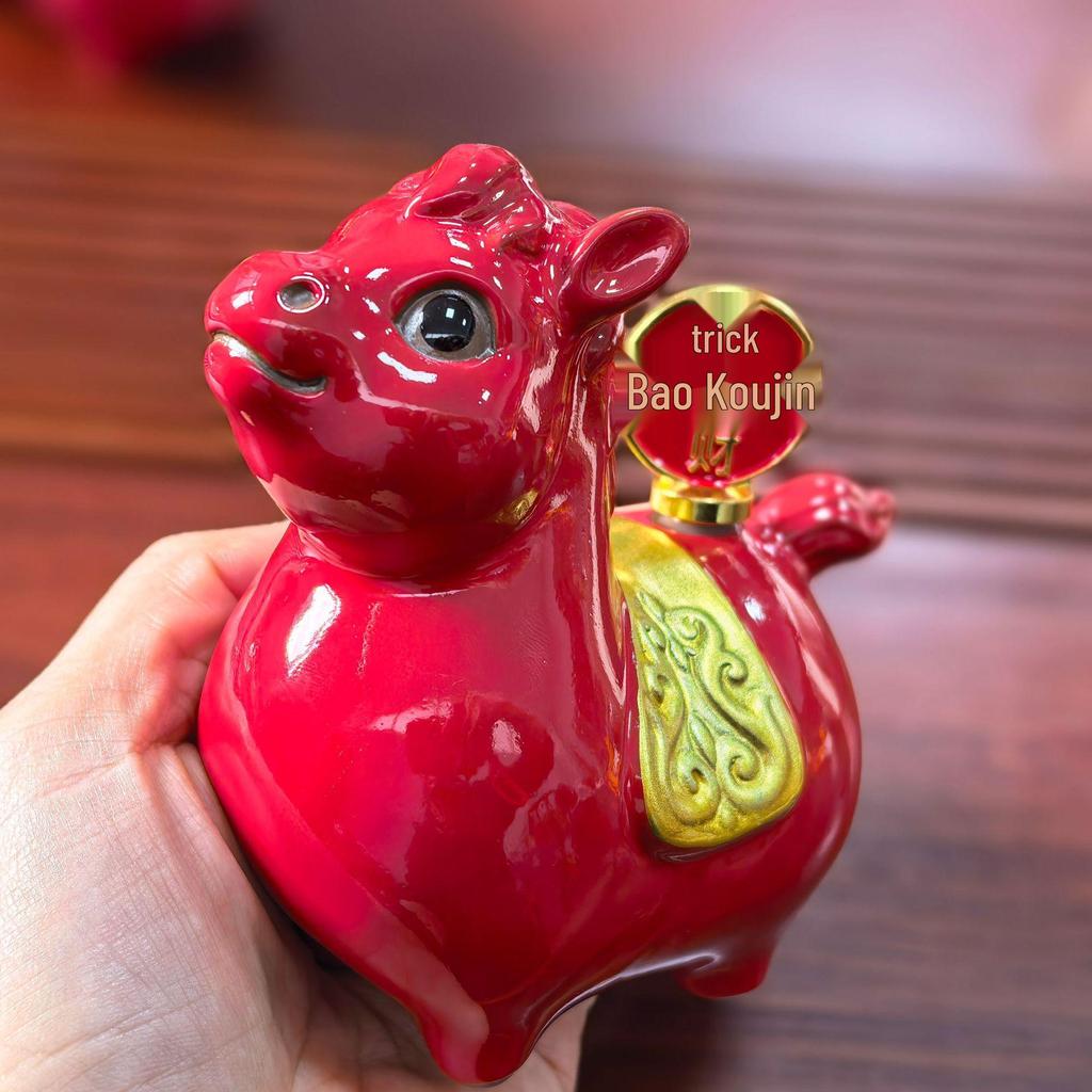 Festive Red Horse Money Ornament Pair - Lucky Resin Decoration for Office or Entrance