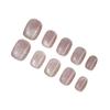 Zhuo Shi Mei Pink Sparkle Handmade Wearable Nails - Luxurious Removable Whitening Nail Stickers for Elegant Nail Art