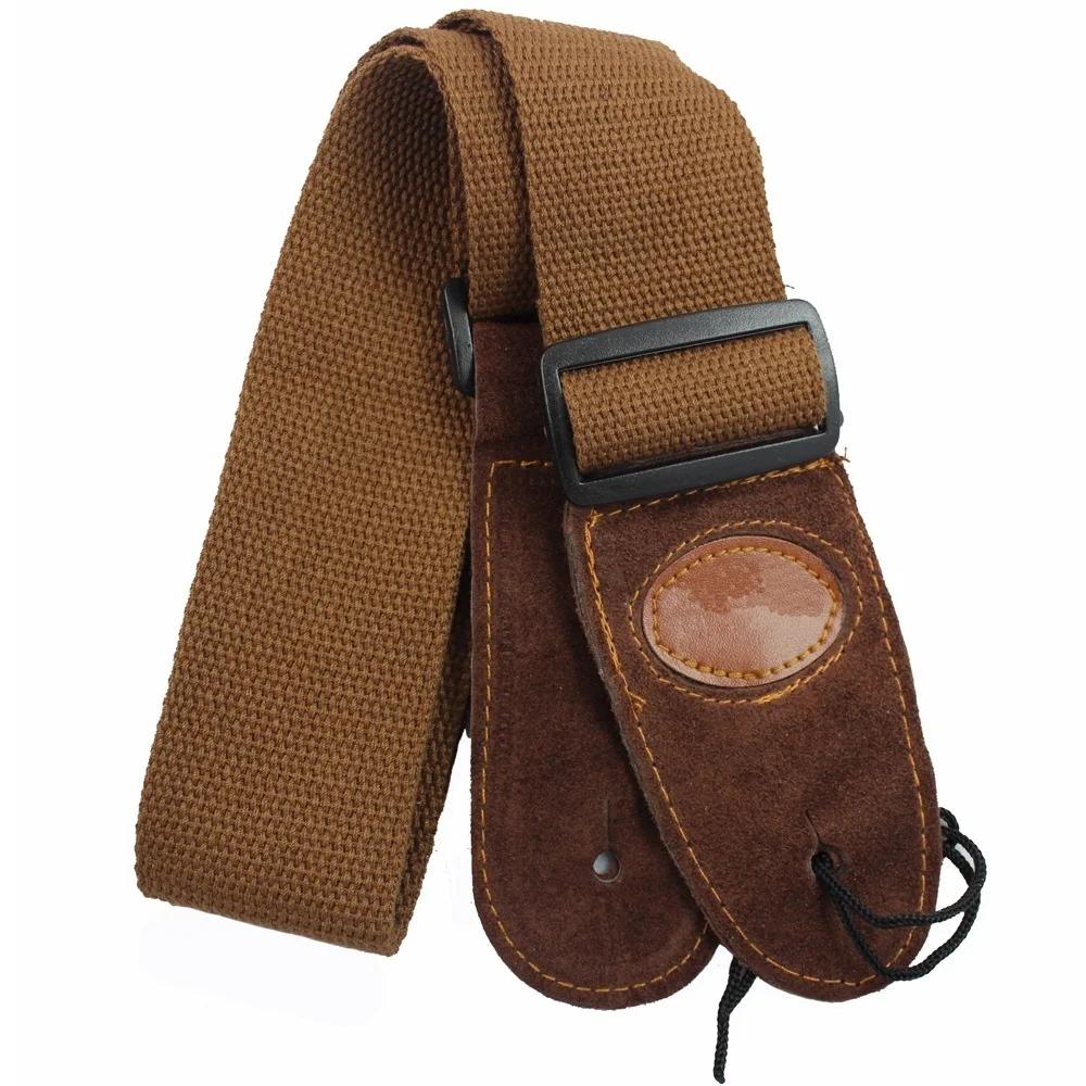 1PC Guitar Cowhide Head Cotton Strap Electric Guitar Folk Acoustic Guitar Universal Musical Instrument Carrying Accessories