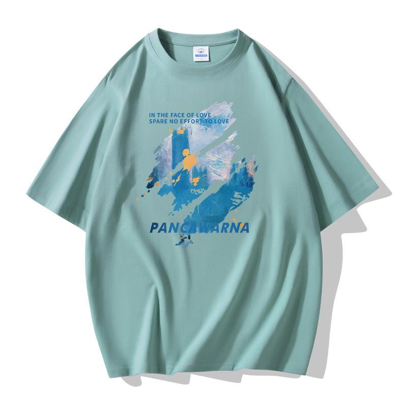 2025 Fashion Men Short Sleeves T-shirt 100% Cotton Casual Tee Large Size