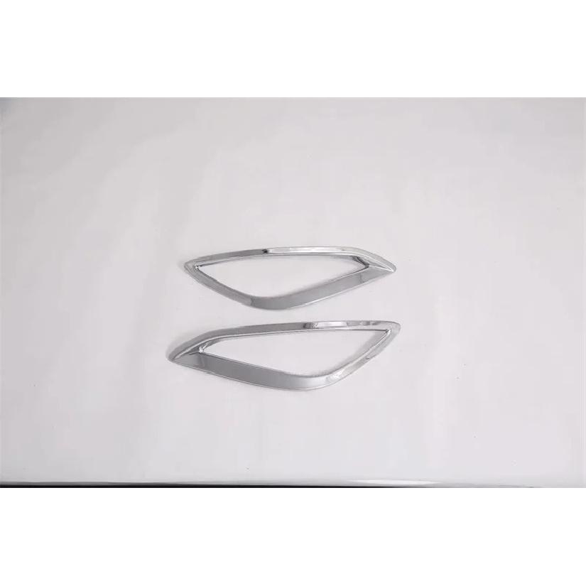 For Toyota Rush 2018     ABS Chrome Front Fog Light Lamp Cover Rear Foglight Frame Trims Car Styling Accssories Rear Silver