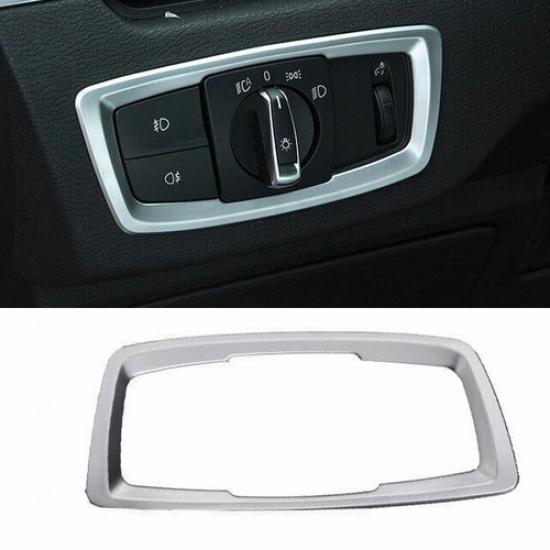 Fit For BMW X1 F48 2016- Matte Silver Headlight Control Button Cover Trim 1*