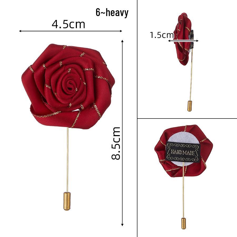 

Бутоньерка из розы с золотым листом, булавка на лацкан для свадеб и банкетов