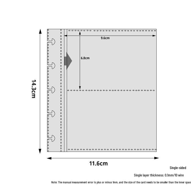 Transparent Card Album Inner Pages for A4/A5/A6/A7 Binders - Nine & Four Pocket Star Fandom Card Storage Refills
