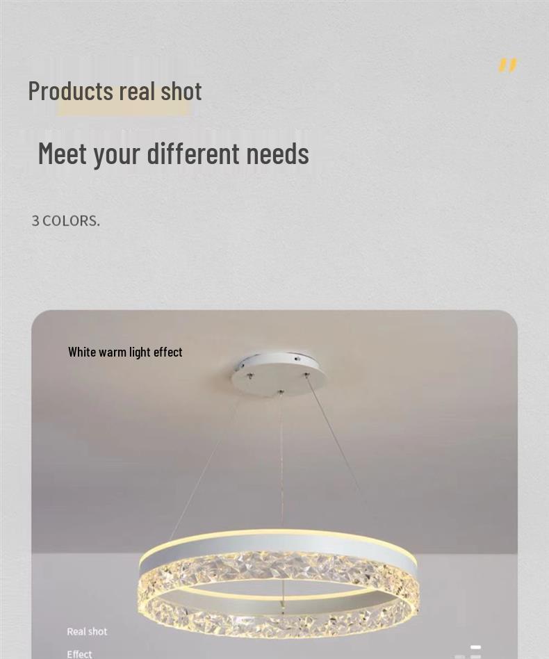 Nordic Modern Minimalist Ring Chandelier for Dining and Living Spaces