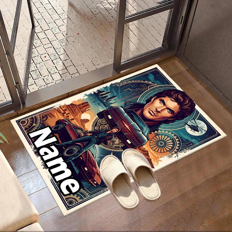 Custom Name Personalized Knight Rider Print Carpet, Versatile Home Decor Rug, for Playroom, Apartment, Balcony, Entryway, Hallway Gift