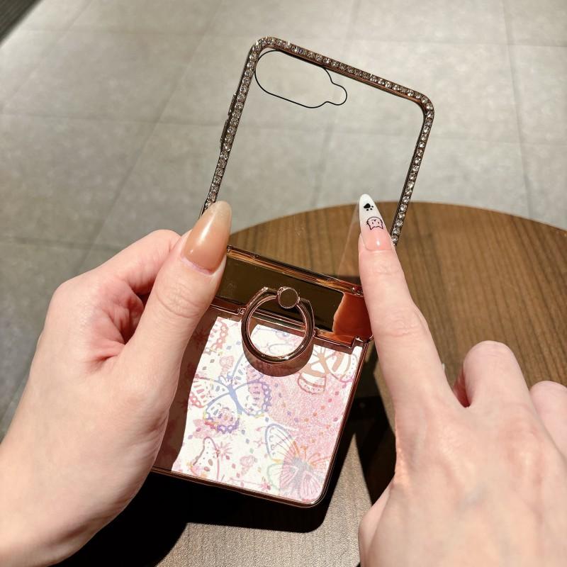 Custodia Galaxy Z Flip 8 / 7 Copertura Protettiva Integrale Con Protezione Cerniera Design Farfalla Scintillante Materiale PC