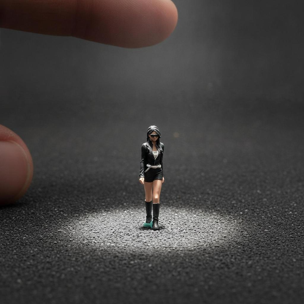 Resin Miniature Female Figurine Detailed 1/64 Scale Hand-Painted Figure Compact