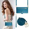 iPhone 16 Pro Max Flip Case, Wallet Zipper Pocket, Blue