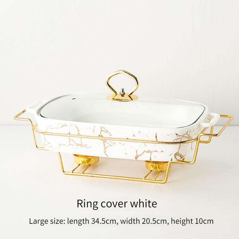 Creative Rectangular Double Ear Ceramic Casserole Household Tableware Light Fire Heating Hotel Dry Soup Pot