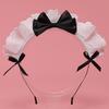 Lovely Sweet Hairband Anime Maid Cosplay Headband Lolita Ruffled Lace Headwear Handmade Satin Bowknot Hair Accessory
