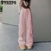 WTEMPO Women's Straight Cargo Pants High Waist American Streetwear Vintage Pants Chic Design Casual Ladies Wide Leg Cargo Trousers