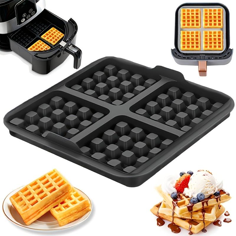 1Pc Square Waffle Mold - Non-stick Baking Pan Suitable for Most 4-7QT Air Fryers |   Reusable Belgian waffle, pancake, and egg beater |   Dishwasher 1Pc