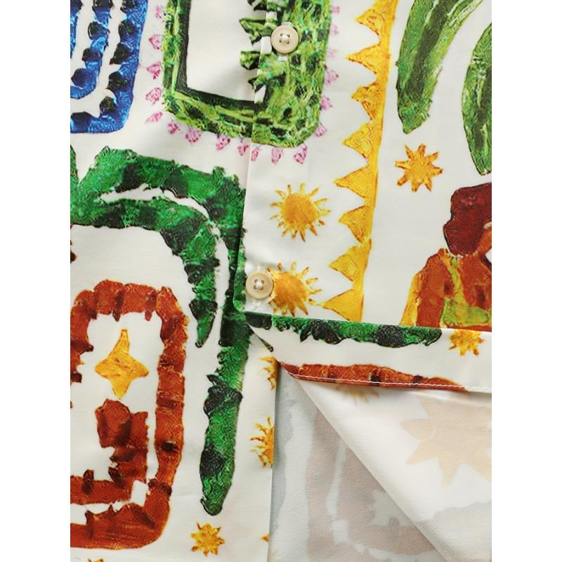 Fashion New Men's Short-Sleeved Shirt Plaid Hawaiian Style Print Daily Casual Beach Holiday Wear With Men's Oversized Shirt Tops