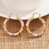 Three color twisted enamel earrings for women's jewelry