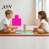 Jeu de tri et d'empilement 1/2 ensembles, Jeu de puzzle d'empilement d'anneaux arc-en-ciel pour le développement de la pensée logique Enfants Adultes, Jeu de plateau Défi Soirée en famille,