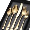 5Pcs Portable Stainless Steel Flatware Reusable Tableware Lightweight Backpacking Cutlery Dinnerware