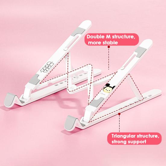 Laptop Holder Foldable Height Adjustable Universal Hollow Heat Dissipation Anti-slip Portable Desktop Tablet Computer Stand Computer Accessories