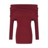 Damenbekleidung Herbst Neues hochwertiges langärmeliges schultergestricktes Kleid, roter hüftumschließender kurzer Rock für Kinder