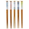 Wakasa Lacquer Chopsticks, Non-Slip, 22.5cm, Set of 5, for Guests, Made of Bamboo, Clank-Clunk Style, Made in Japan, Product Number 265090