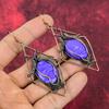 Charoite Earring Copper Wire Wrapped Earrings Handmade Drop Earring Copper Jewelry Gemstone Earring Anniversary Gifts Wire Wrapped Jewelry