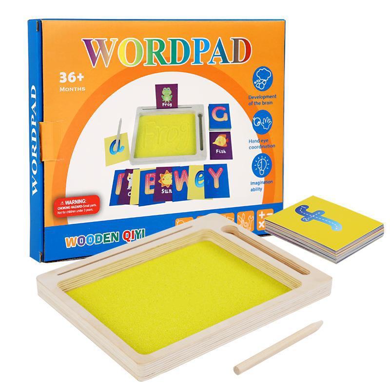 

Wooden Sand Art Board Educational Toy For Kids With Letter And Cards Number