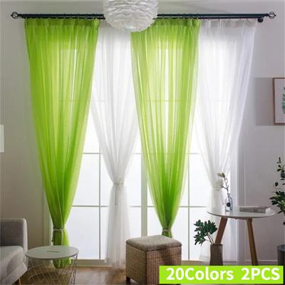 Solide mehrfarbige transparente Tüll-Fenstervorhänge für Wohnzimmer-Dekoration, weiße Vorhänge für das Zimmer, Schlafzimmer, Küche, Voile-Organza-Vorhänge