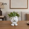 Weather-resistant Planter Face Flower Pot, Head Funny Shape Decorative Statue, Cute Resin for Indoor Outdoor Plants Garden Decorations Hand-painted