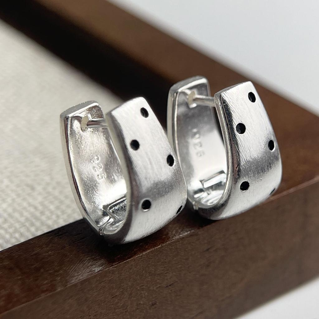925 Sterling Silver Vintage Earrings For Women Trendy Simple Dots Earring Jewelry Prevent Allergy Party Accessories Gift