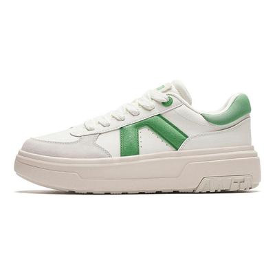 Lifestyle Series A Path Thick Sole Comfortable Versatile Wear-Resistant Breathable Low-Top Skate Shoes Women Sneakers White Green 122348071-3